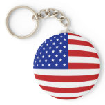 ROUND US FLAG KEYCHAIN