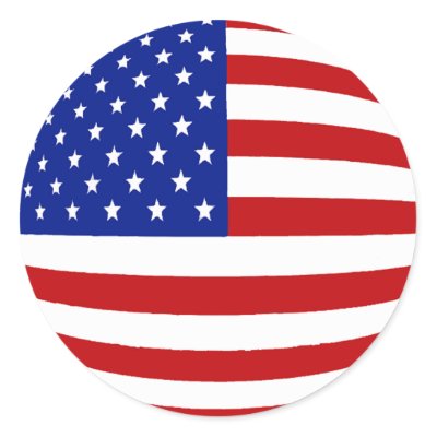 Show your love for the USA with this round US Flag design