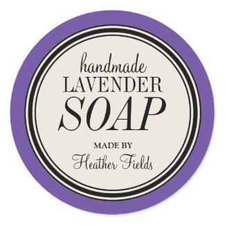 Round Vintage Label Frame Lavender Soap Template sticker