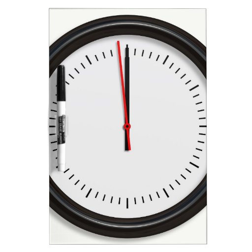 Round Wall Clock Dry Erase White Board Zazzle