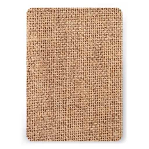 Rounded Corners Burlap Print Wedding Invitations