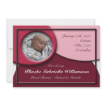 Rounded Dark Pink Birth Announcements