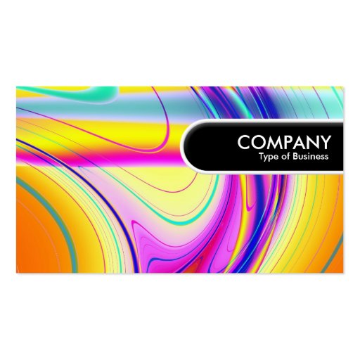 Rounded Edge Tag - Fractal Abstract 061012f Business Card Templates (front side)
