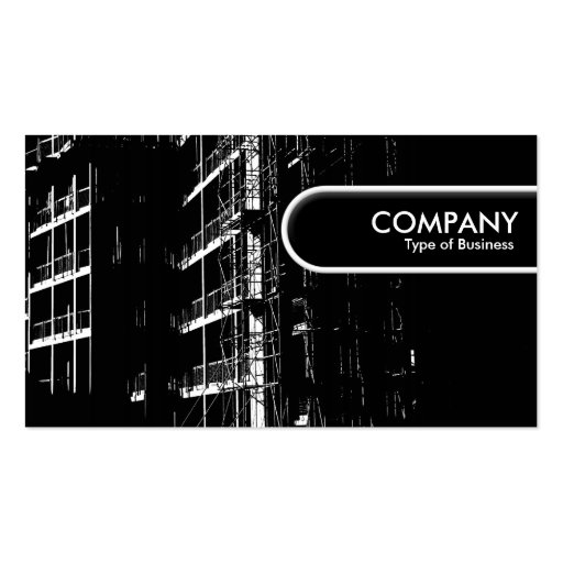 Rounded Edge Tag - High Contrast Construction Business Cards (front side)