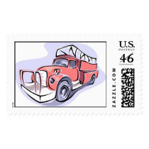 Rounded Fire Truck postage by slinky789 Rounded Fire Truck postage