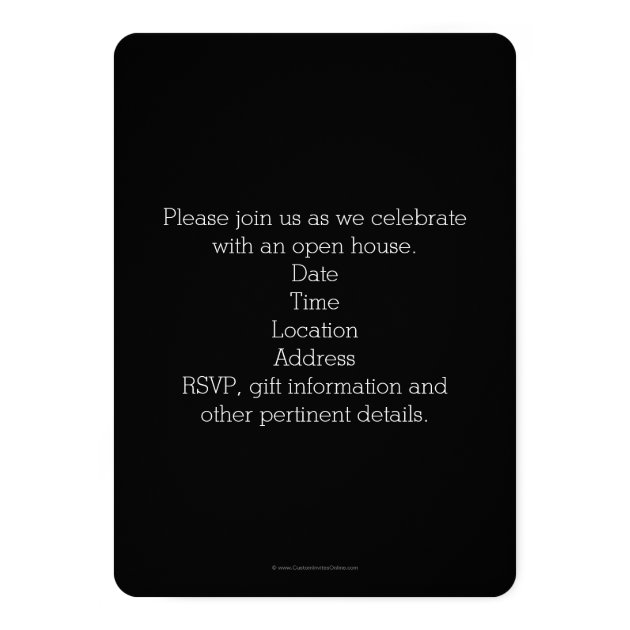 Rounded Glitter Photo Graduation 5x7 Paper Invitation Card