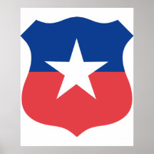 Roundel chileno de la fuerza aérea, Chile Poster