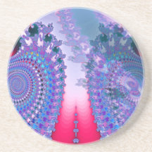 Roundhouse Peace Fractal Art Coaster