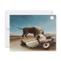 Rousseau's "The Sleeping Gypsy" (1897) invitations by MasterpieceGallery Rousseau's "The Sleeping Gypsy" (1897) invitations