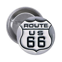 Route 66 3-D looking Pinback Button