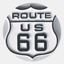 Route 66 3-D looking Round Stickers