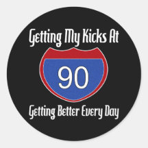 Route 66 90th Birthday Round Sticker