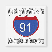 Route 66 91st Birthday Refrigerator Magnet