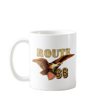 Route 66 American flag USA Bald Eagle Coffee Mug