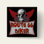 Route 66 Biker T shirts Gifts Pinback Button