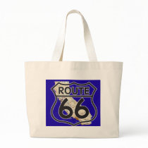 Route 66 Blue California Tote Bags