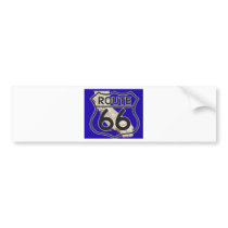 Route 66 Blue California Bumper Stickers