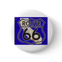 Route 66 Blue California Pinback Buttons