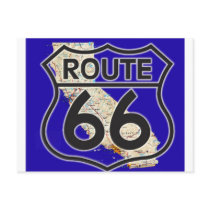 Route 66 Blue California Post Cards
