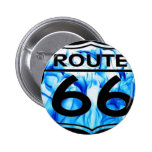 route 66 blue fire pinback buttons