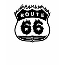 Route 66 Burning -b/w t-shirts