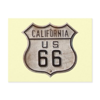 Route 66 California Highway Sign Post Cards by spacedust