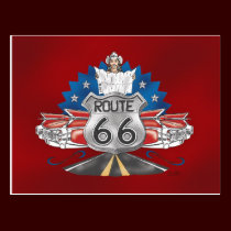 Route 66 Cowgirl Postcard postcards