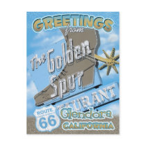 Route 66 Greetings Glendora California Postcard
