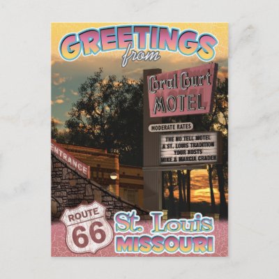 Route 66 Greetings St Louis Missouri Postcard