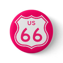 Route 66 Hot Pink Button