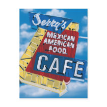 Route 66 Jerry's Cafe Diner Painting Postcard