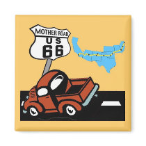 Route 66 - Mother Road magnets by ZsTees Route 66 - Mother Road magnets