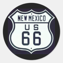 Route 66 New Mexico Round Sticker
