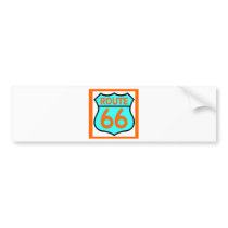 Route 66 orange and turquoise Customize it! Bumper Sticker