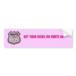 Route 66 Pretty Pink Bumper Sticker