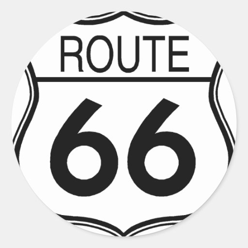 Route 66 Sign Classic Round Sticker | Zazzle