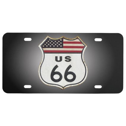 Route 66 Sign. License Plate