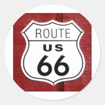 Route 66 Sign Round Stickers