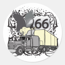 Route 66 Trucker Sticker