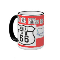 Route 66 Vintage Highway Sign Mugs