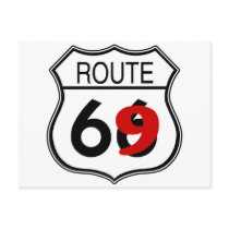 Route 69 Sign postcards by TeeZazzle Route 69 Sign postcards