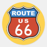 Route US 66 Sign Round Stickers