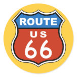 Route US 66 Sign Round Stickers