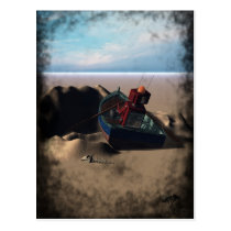 Row Boat Robot Postcard postcards