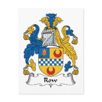 Row Family Crest postcards by coatsofarms Row Family Crest postcards