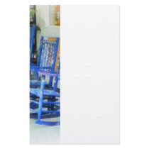 Row of Blue Rocking Chairs Personalized Stationery