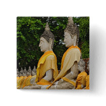 Row of Buddha statues, Wat Yai Chaya Mongkol Buttons