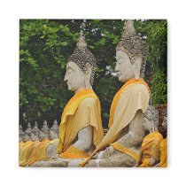 Row of Buddha statues, Wat Yai Chaya Mongkol Refrigerator Magnets