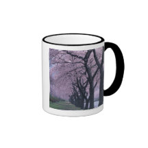 Row of cherryblossom trees coffee mugs