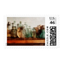 Row of Medicine Bottles Postage Stamp